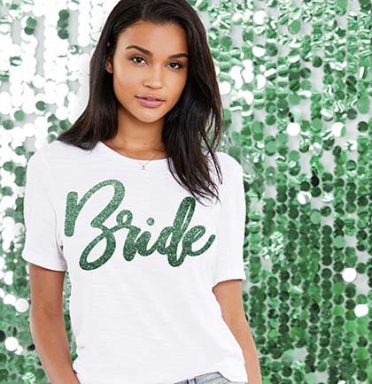 Green Bride Glam White Tshirt