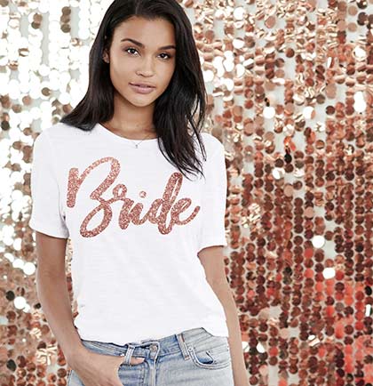 Rose Gold Bride Glam White Tshirt
