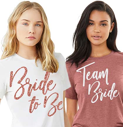 White Team Bride Glam Blush Tshirt