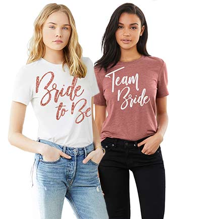 White Team Bride Glam Blush Tshirt
