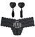 Silver Same Pen*s Forever Black Stretch Lace Thong & Pasties Set