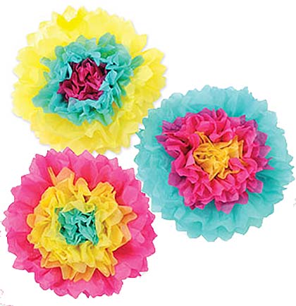 Fiesta Tissue Flowers - Set of 3