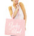 Bridesmaid White Glam Large Canvas Tote