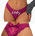 Silver Glitter Wifey Dark Pink Thong Panty with Bow