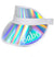 Silver iridescent and white Babe visor. 